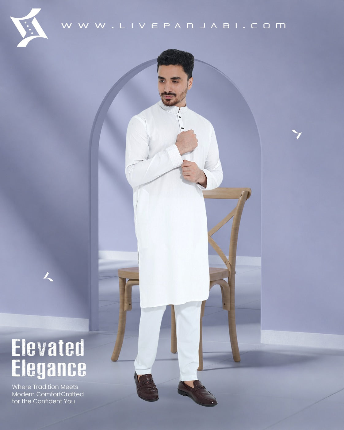 Royal Premium Quality Embroidery Panjabi – White