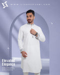 Exclusive Contrast Design Panjabi – White