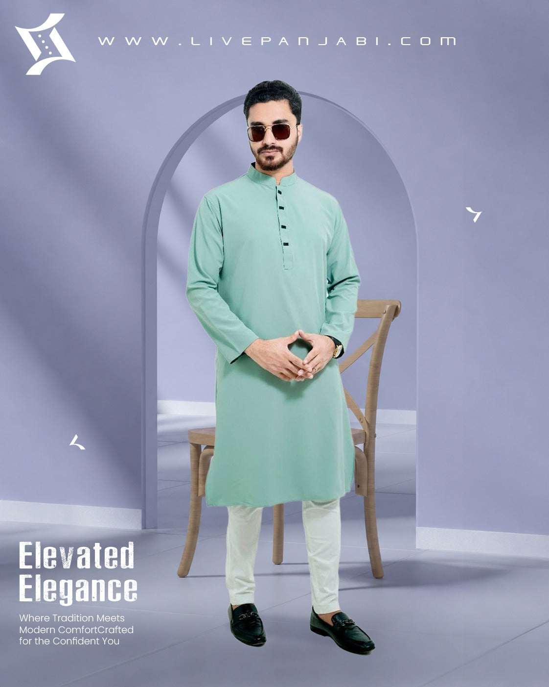 Signature Micro-Stitch Solid Panjabi – Pest